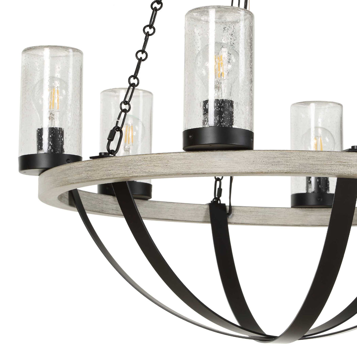 Edgecomb - 6 Light Indoor-Outdoor Chandelier - Black / Gray