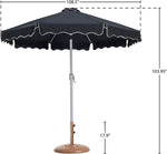 Amalfi - Patio Umbrella - Light Brown Base / White Pole
