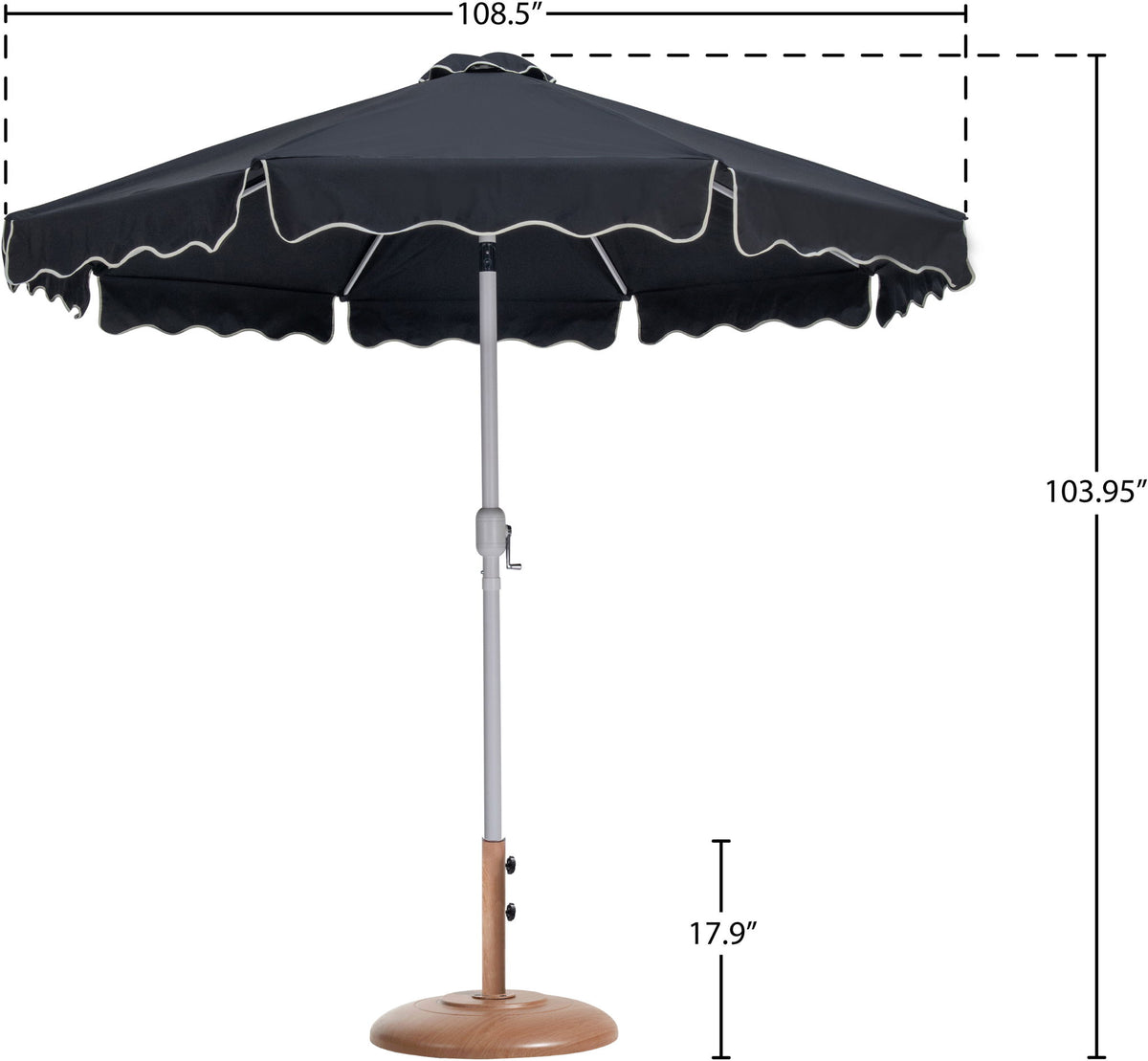 Amalfi - Patio Umbrella - Light Brown Base / White Pole