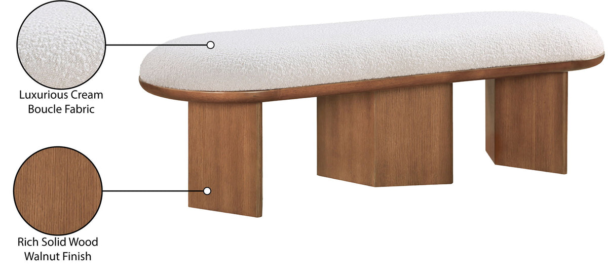 Wilshire - Bench With Brown Base - Cream