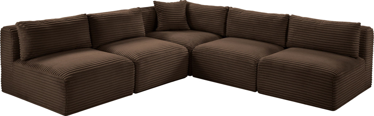 Shaggy - 5 Piece Modular Corner Armless Sectional