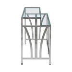 Celina - 72" Rectangle Tempered Glass Console Table - Shiny Nickel
