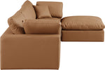 Comfy - 4 Piece Faux Leather Modular Sectional With Chaise