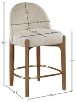 Torino - Counter Stool With Brushed Brown Base