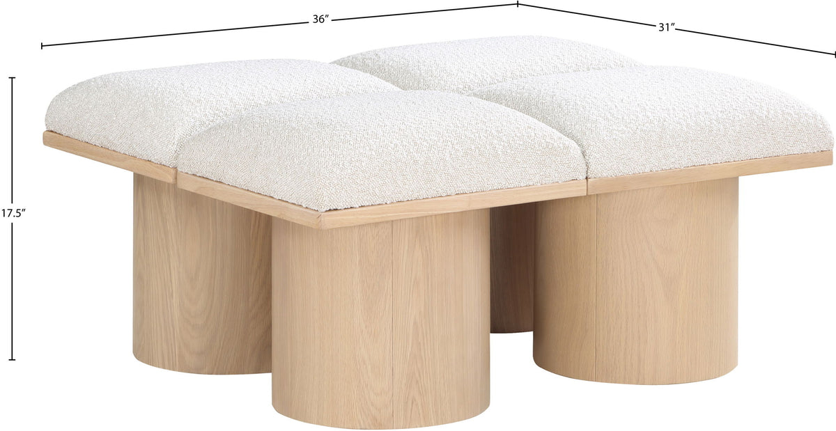 Pavilion - 4 Piece Modular Bench With Natural Base