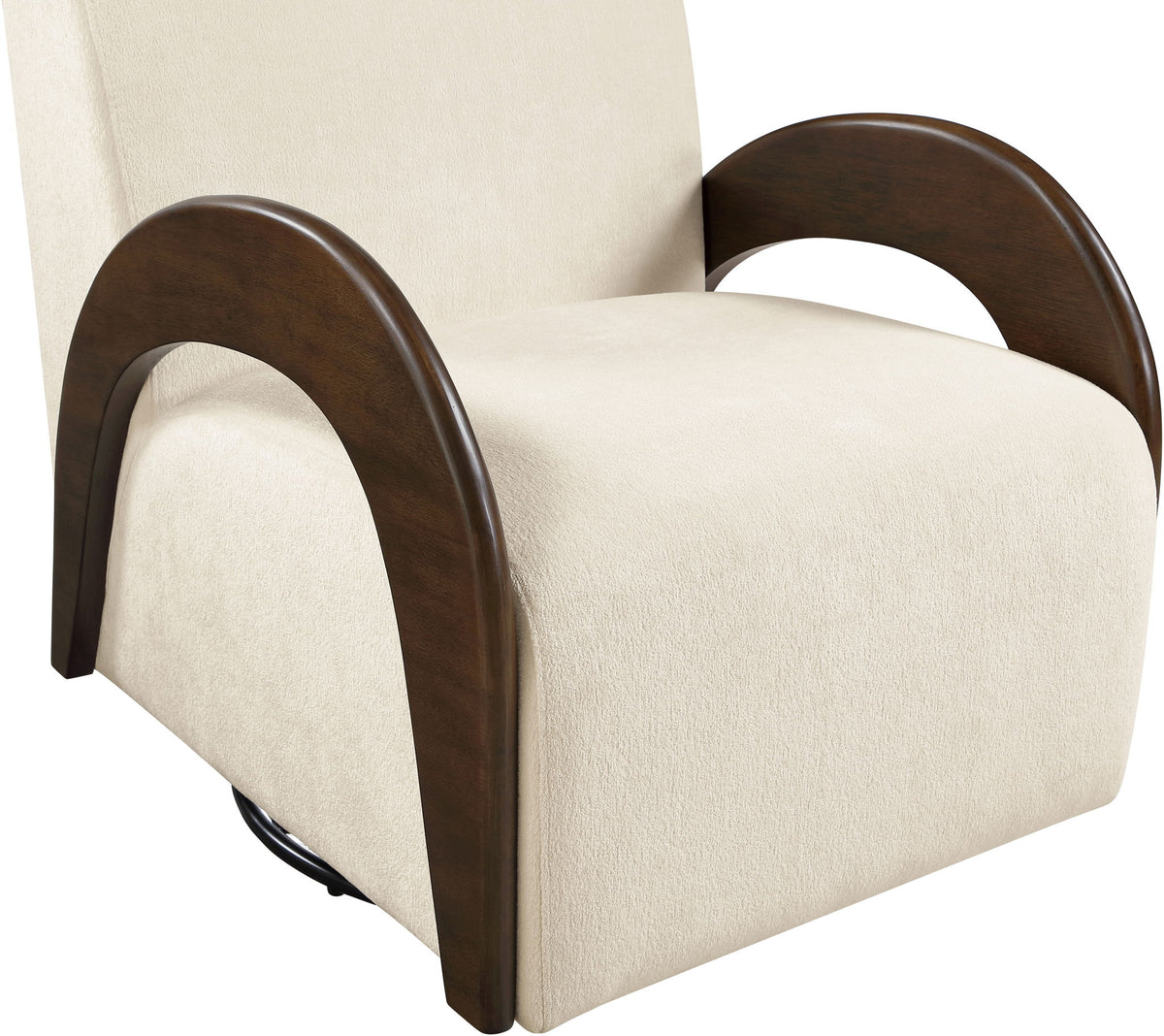 Neria - Chenille Fabric Upholstered Swivel Accent Chair - Painted Brown Base