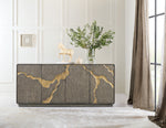 Melange - Fissured Entertainment Credenza - Dark Gray