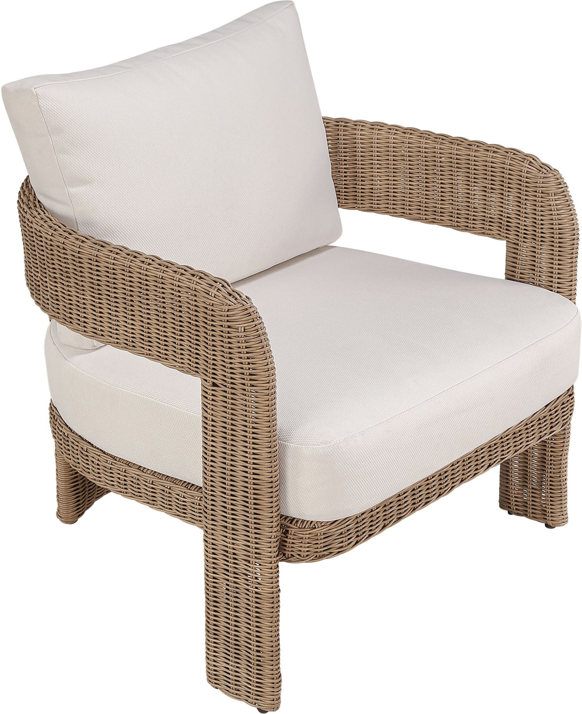 Sandbay - Olefin Water Resistant Fabric And Wicker Outdoor Patio Accent Chair