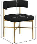 Rivage - Durable Dining Chair With Gold Frame (Set of 2)