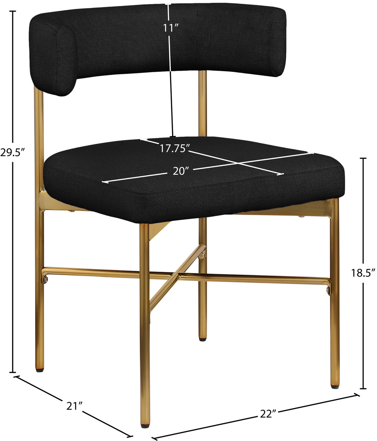 Rivage - Durable Dining Chair With Gold Frame (Set of 2)