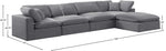 Comfy - 5 Piece Velvet Modular Sectional With Chaise
