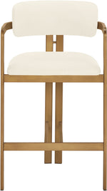 Aurum - Vegan Leather Upholstered Counter Stool With Brushed Brass Base
