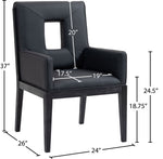 Gwendolyn - Faux Leather Dining Arm Chair With Black Frame