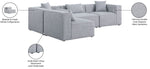 Cube - Linen 4 Piece Modular Corner Sectional