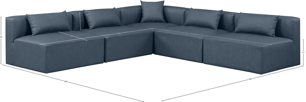 Cube - 5 Piece Modular Corner Armless Sectional