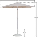 Fiji - Aluminum Patio Umbrella With Round White Base