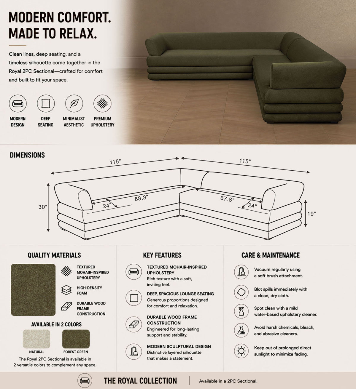 Manhattan Royal - 2-Piece Sectional