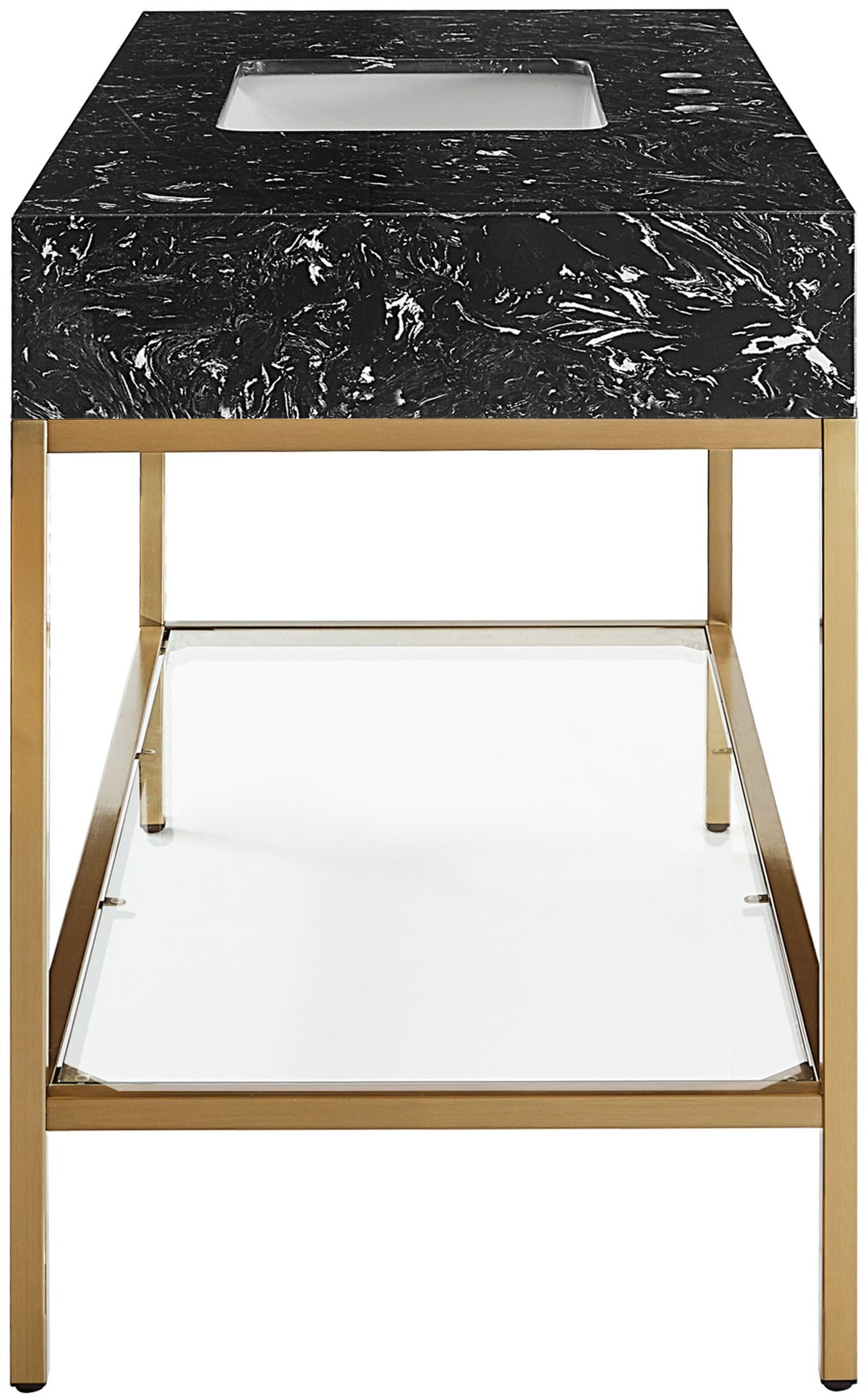 Marmo - Engineered Marble Bathroom Vanity With Gold Base