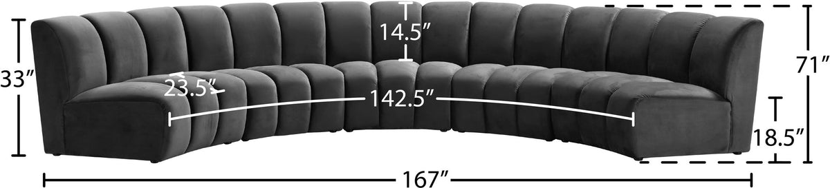 Infinity - 5 Piece Velvet Modular Sectional