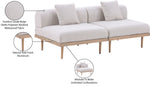 Laguna - 2 Piece Resilient Water Resistant Fabric 71" Outdoor Patio Armless Modular Loveseat