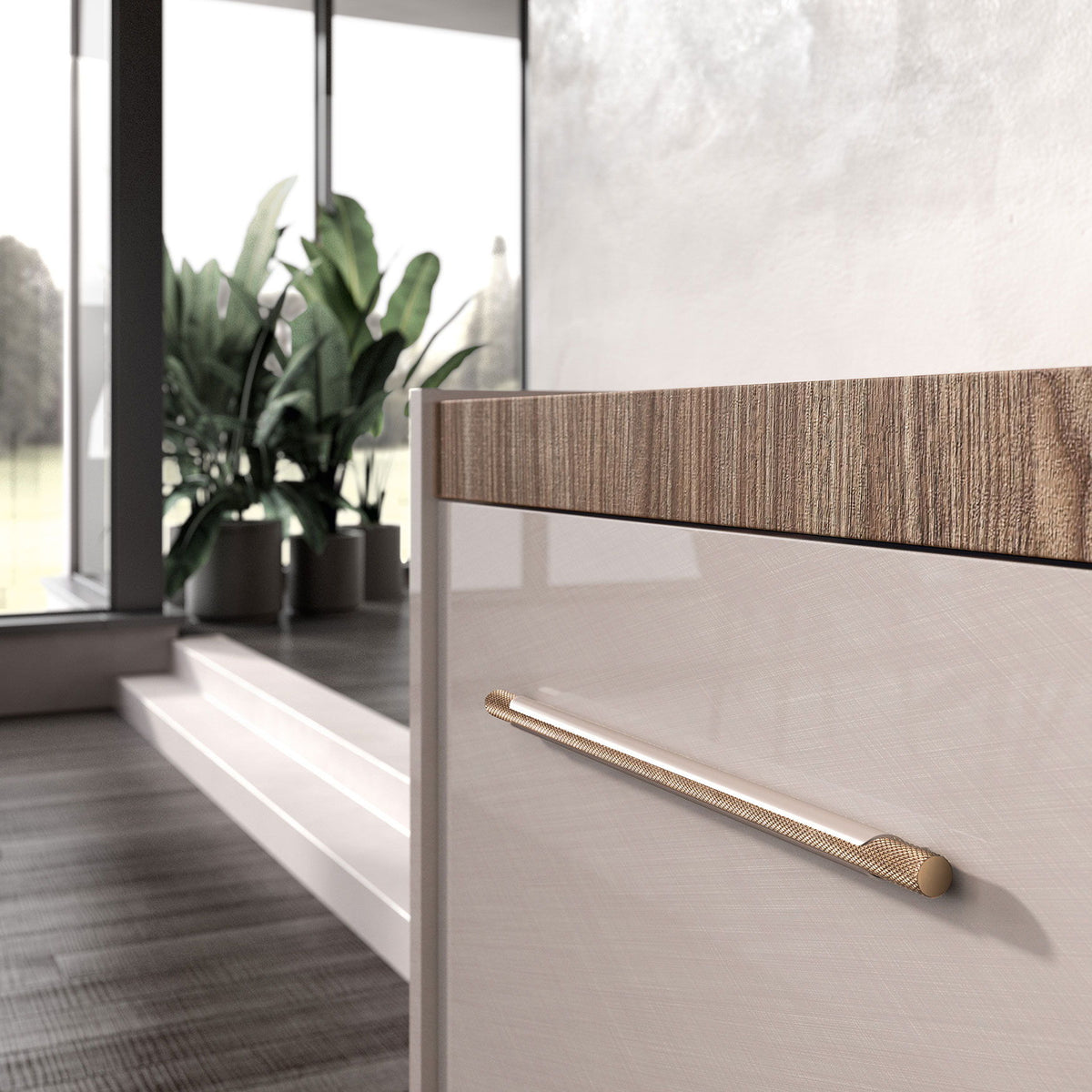 Nora - 3 Door Buffet - Beige / Light Brown