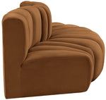 Arc - Velvet 3 Piece Modular Sofa - Saddle