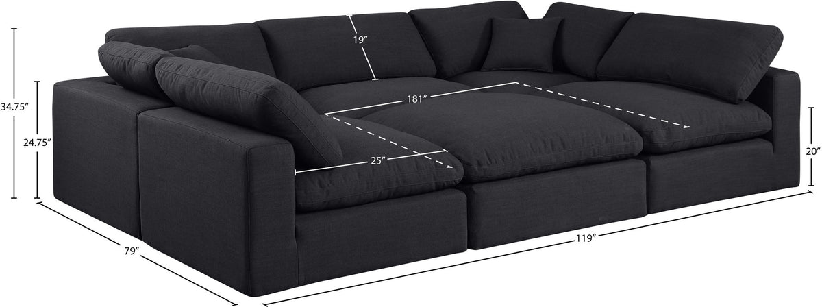 Comfy - 6 Piece Linen Sectional
