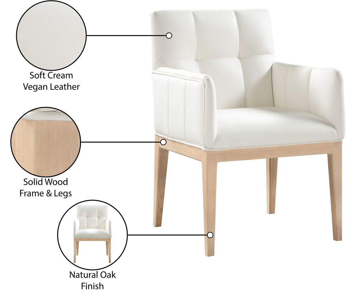 Adrian - Dining Arm Chair (Set of 2) - Light Brown Legs