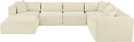 Shaggy - 7 Piece Modular U-Shaped Sectional With Ottoman