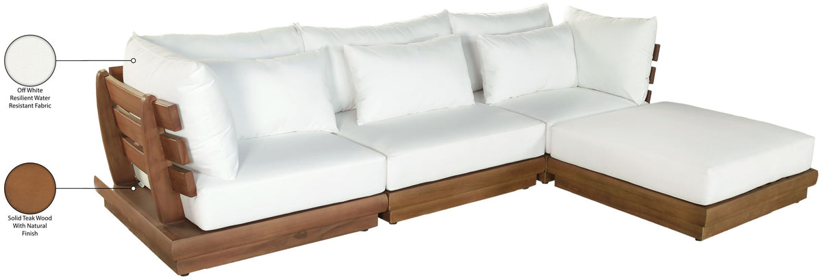 Mirella - 4 Piece Water Resistant Fabric Outdoor Patio Modular Sectional
