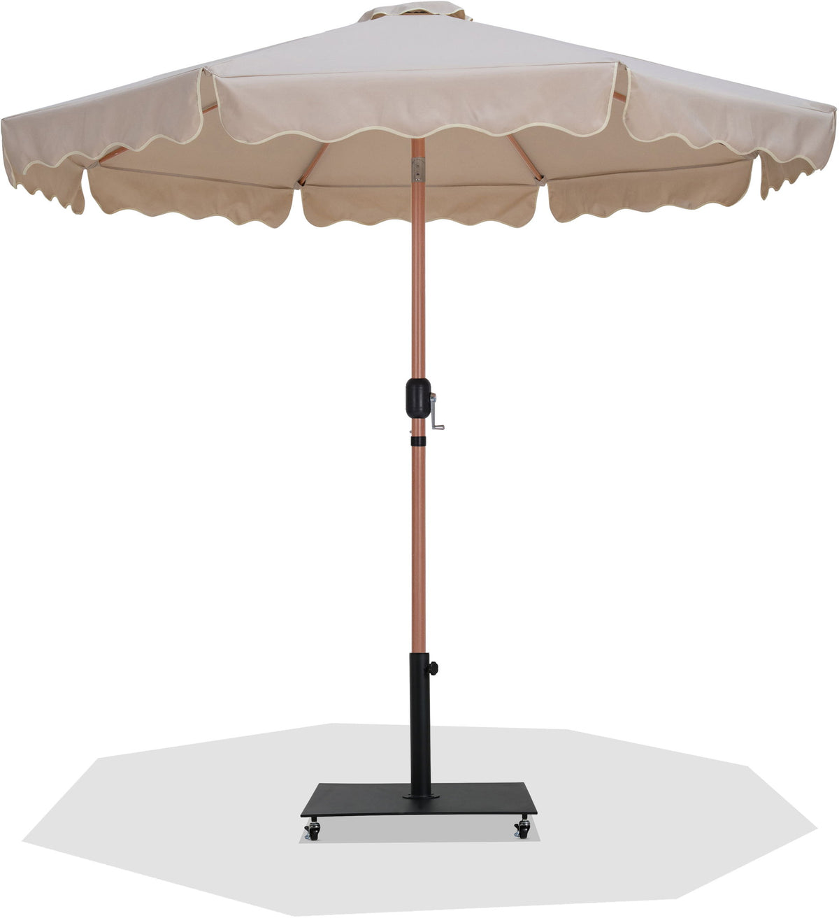 Amalfi - Aluminum Patio Umbrella - Black Base / Light Brown Pole
