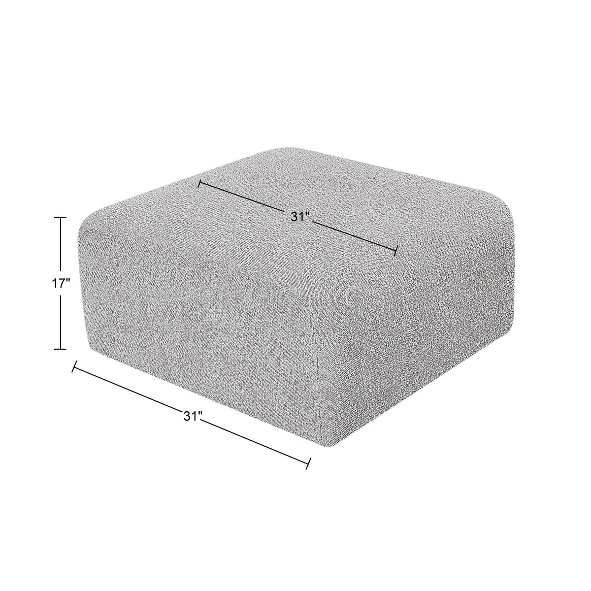 Arc - Boucle Fabric Ottoman