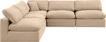 Comfy - 5 Piece Velvet Modular Corner Armless Sectional