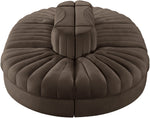 Rummi - Oval Velvet Performance Fabric Upholstered 6 Piece Modular Sectional