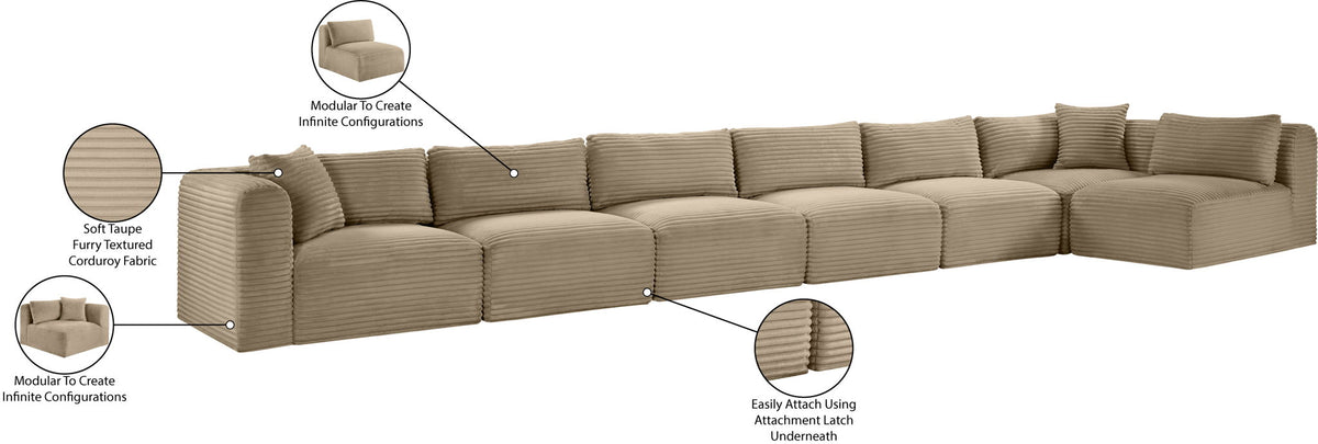 Shaggy - Fabric 7 Piece Modular Sectional