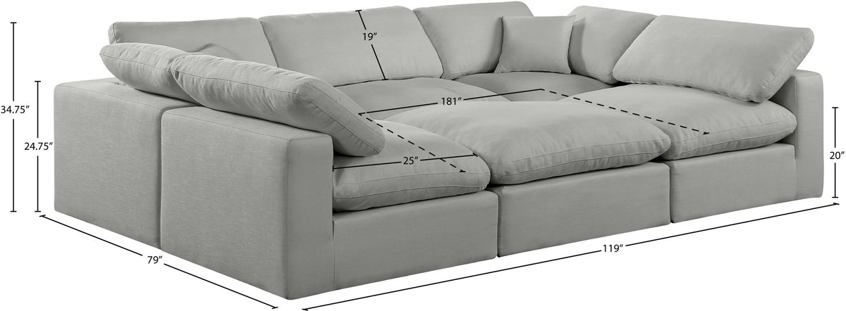 Comfy - 6 Piece Linen Sectional