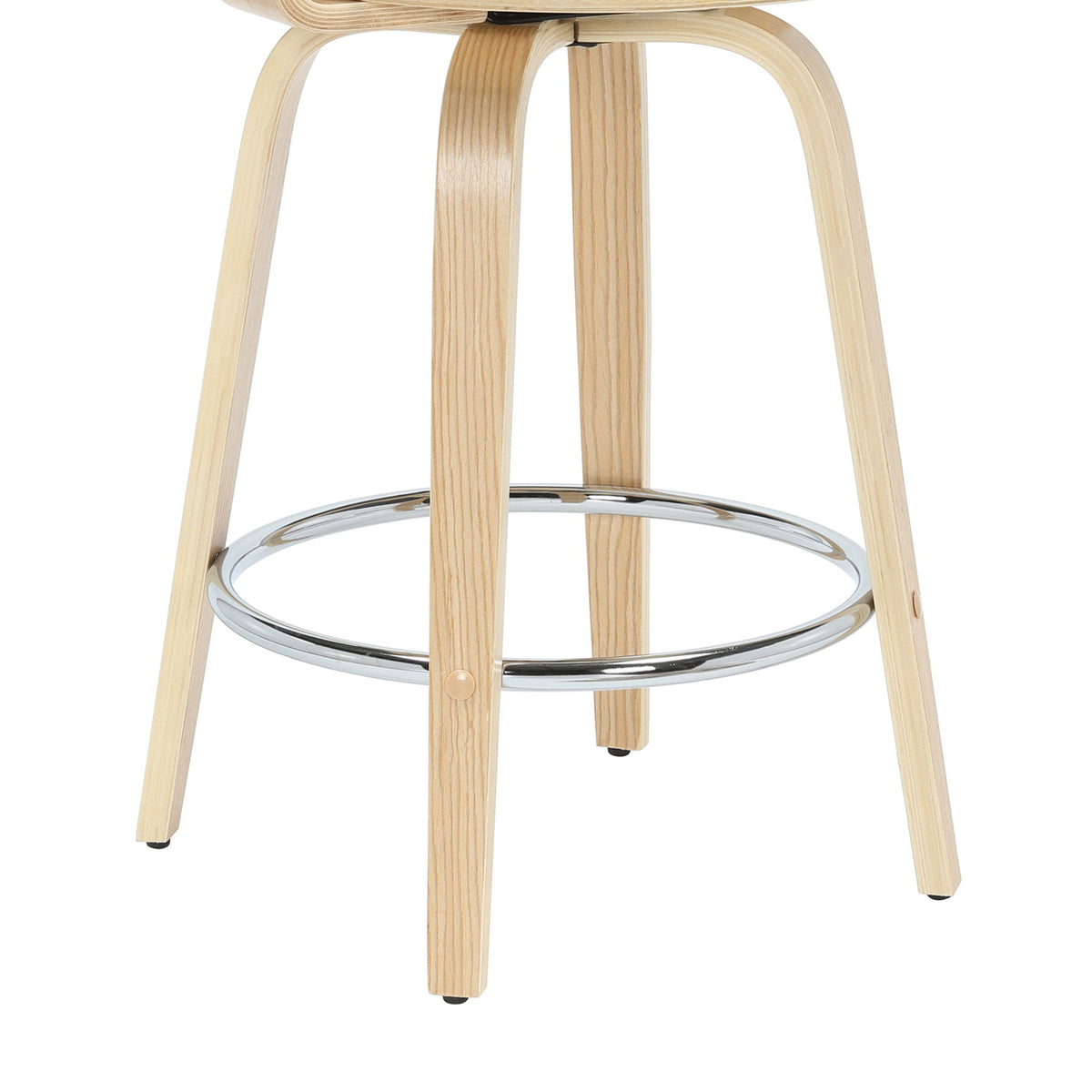 Daxton - Swivel Counter Height Round Back Wood Bar Stool With Faux Leather Seat
