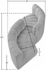 Arc - Boucle Fabric 4 Piece Curved Modular Sofa