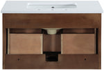 Leonardo - Engineered Stone And Solid Wood 24" Wall Mounted Bathroom Vanity