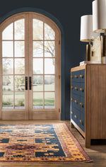 Melange - Geneva Accent Drawer Chest - Blue / Medium Walnut