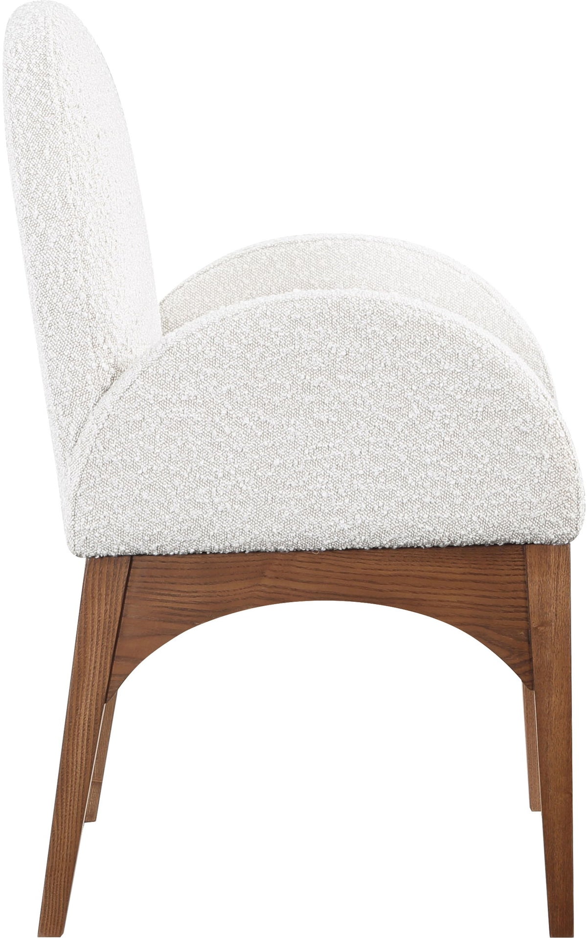 Waldorf - Boucle Dining Arm Chair With Brown Legs