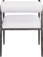Axis - Linen Textured Cream Fabric Upholstered Dining Chair (Set of 2)