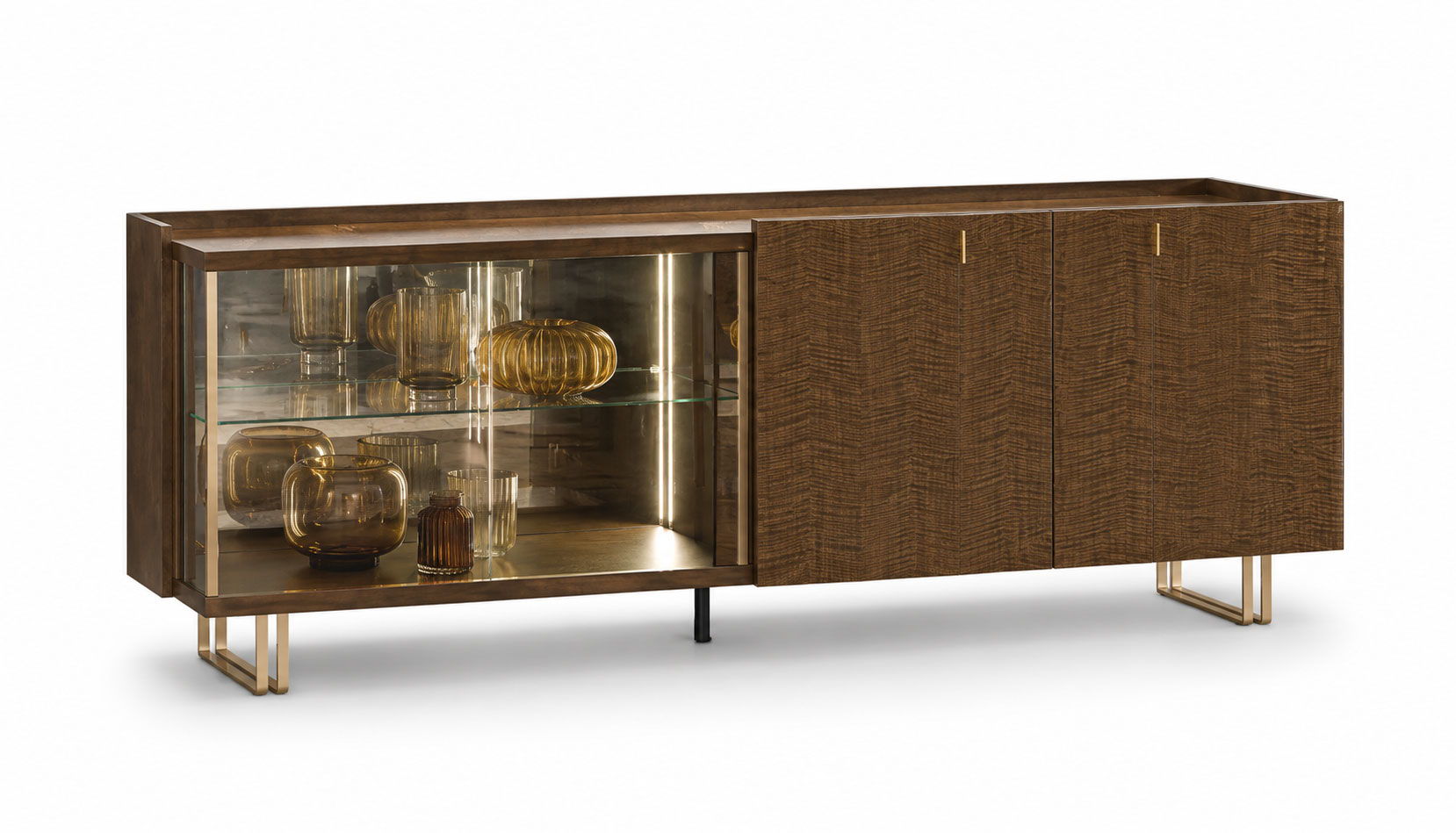 Fiamma - 4 Door Buffet - Brown / Gold
