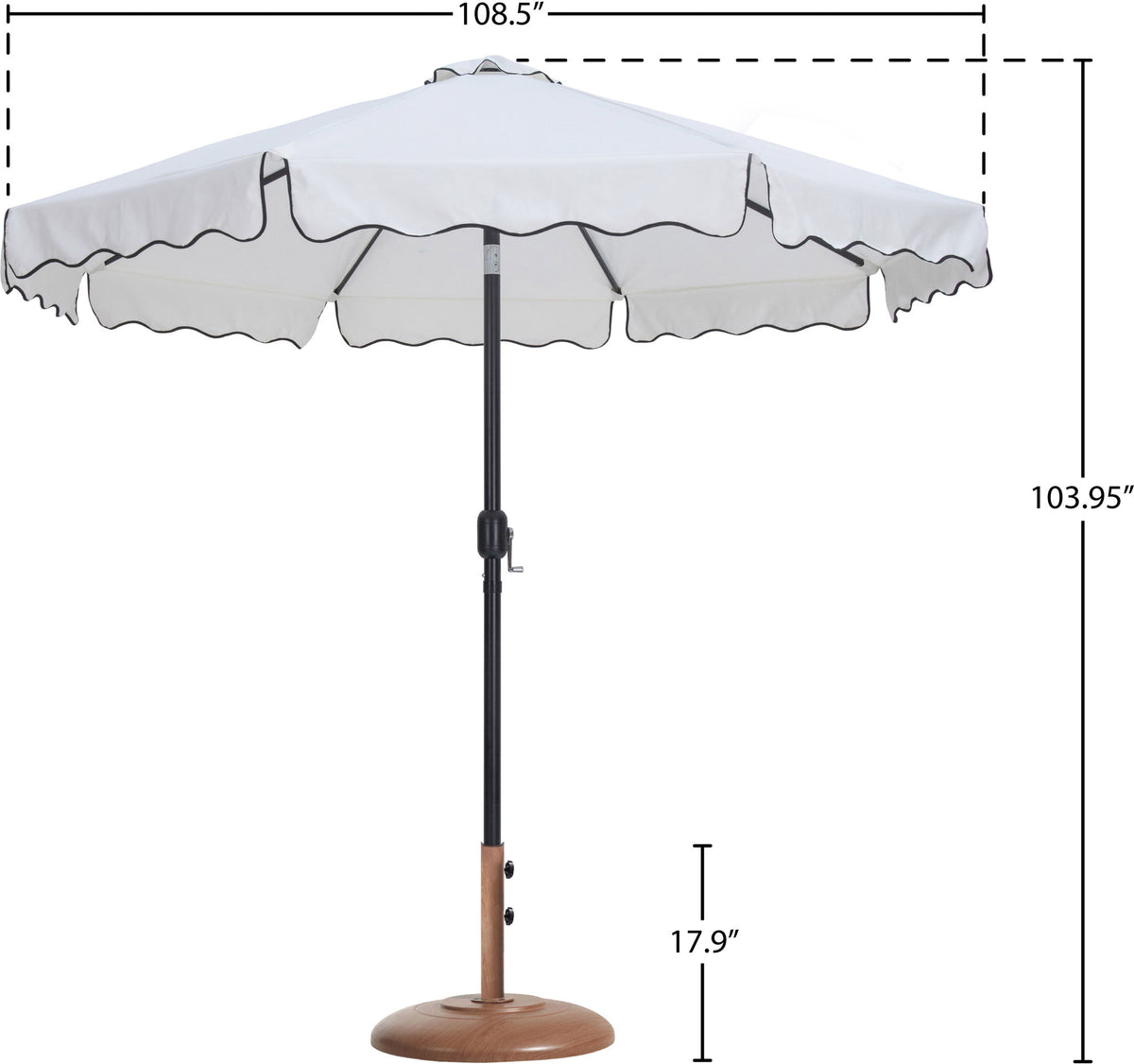 Amalfi - Patio Umbrella - Light Brown Base / Black Pole