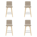 Vienna - 35.5" Swivel Counter Height Square Back Wood Bar Stool With Faux Leather Seat