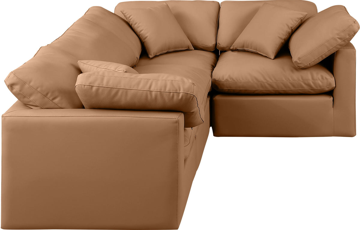 Indulge - Faux Leather 4 Piece Modular Corner Sectional
