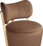 Elara - Velvet Upholstered Swivel Accent Chair - Stained Natural