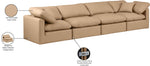 Indulge - Faux Leather 4 Piece Modular Sofa - Tan