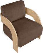 Cedra - Velvet Performance Fabric Upholstered Accent Chair - Natural Frame