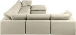 Comfy - 7 Piece Faux Leather Modular Sectional With Chaise